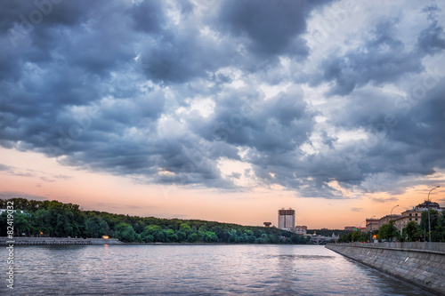 Naklejka rosja niebo pejzaż architektura wieczór