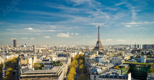 Plakat panorama francja wieża eifla