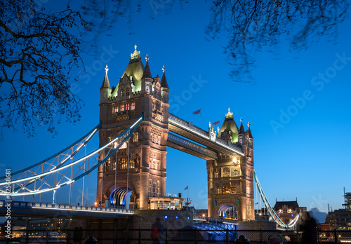 Plakat londyn tower bridge widok most anglia