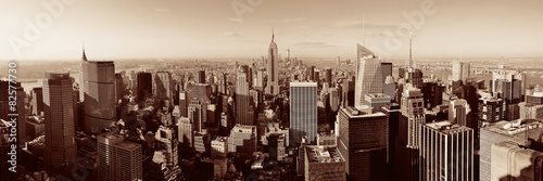 Plakat manhatan amerykański panoramiczny nowy jork drapacz