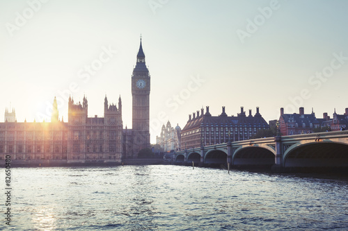 Naklejka bigben miejski zmierzch architektura europa