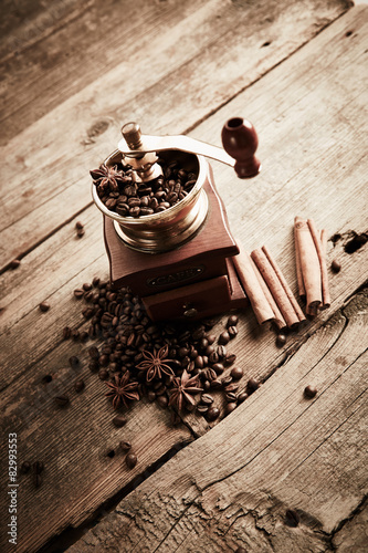 Obraz na płótnie młynek do kawy vintage napój arabian