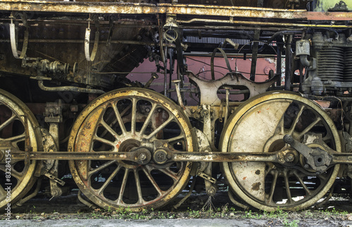 Obraz na płótnie vintage antyczny silnik lokomotywa