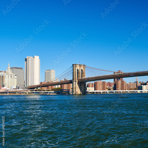 Plakat brooklyn manhatan pejzaż drapacz