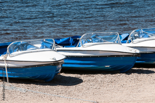 Naklejka plaża łódź lato