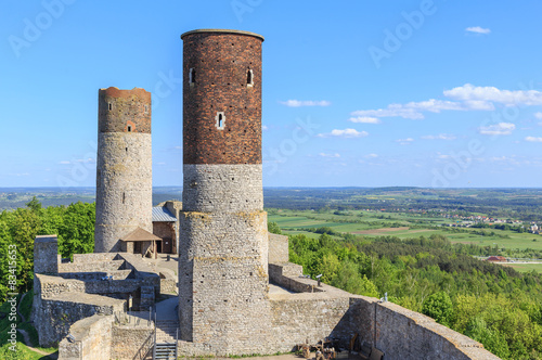 Plakat wieża zamek ruina