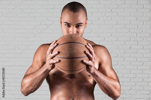 Naklejka piłka koszykówka sport portret sprzęt sportowy