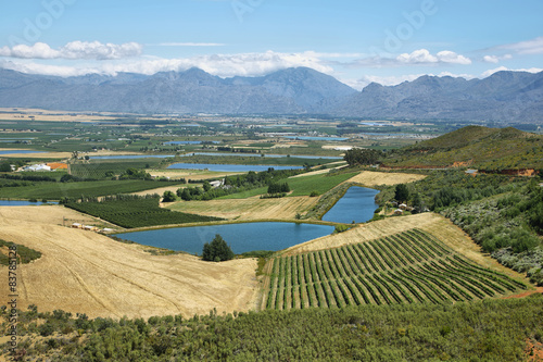 Naklejka spokojny widok wiejski pole panorama
