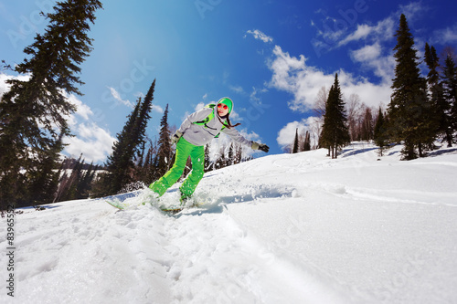 Fototapeta niebo snowboarder śnieg