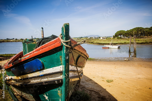 Fotoroleta transport morze łódź plaża