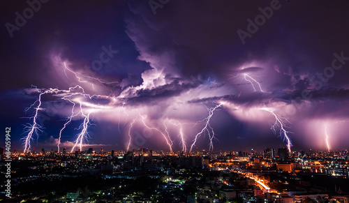 Obraz na płótnie sztorm noc panorama pejzaż