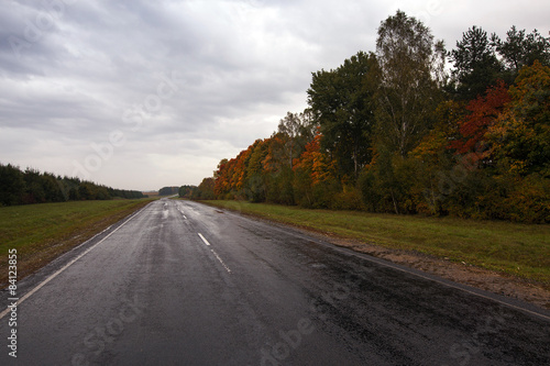 Naklejka wzgórze transport białoruś pejzaż drzewa