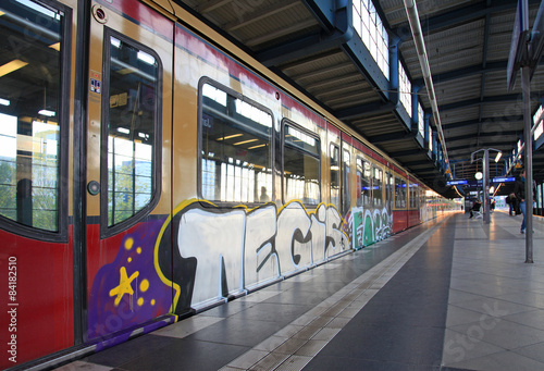 Obraz na płótnie graffiti wagon ludzie miejski ekologiczny