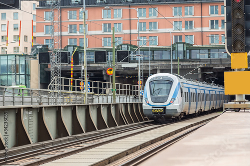 Naklejka transport nowoczesny stary peron szwecja