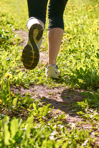 Plakat lekkoatletka kobieta jogging natura