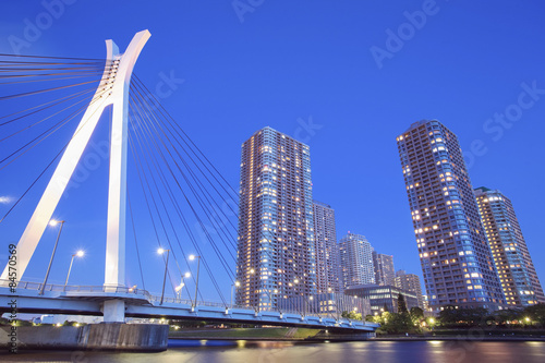 Naklejka widok tokio japonia