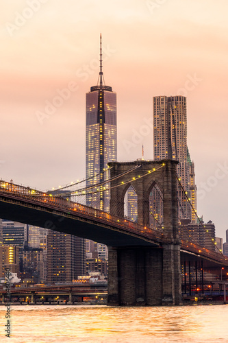 Plakat śródmieście brooklyn miejski woda manhatan