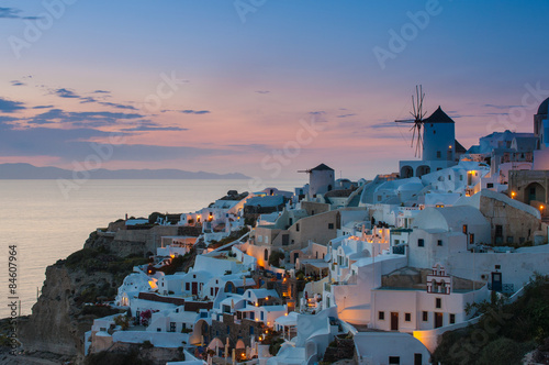 Naklejka architektura morze grecki wioska santorini