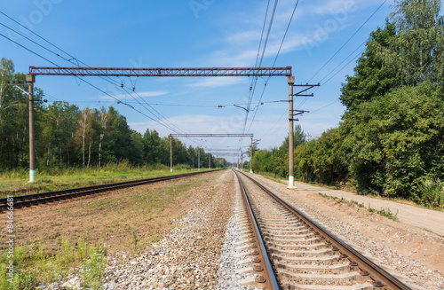 Naklejka rosja drzewa transport perspektywa niebo