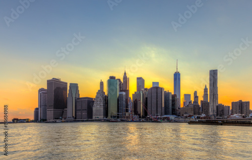 Plakat brooklyn ameryka manhatan śródmieście niebo