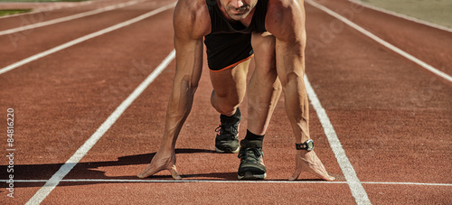 Plakat sprint sprinter wyścig lekkoatletka fitness