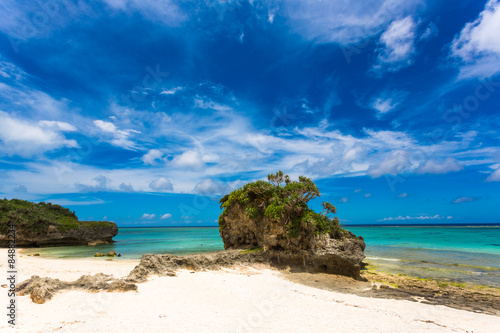 Naklejka plaża morze woda japonia okinawa