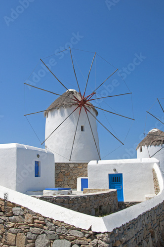 Fotoroleta woda architektura widok mykonos