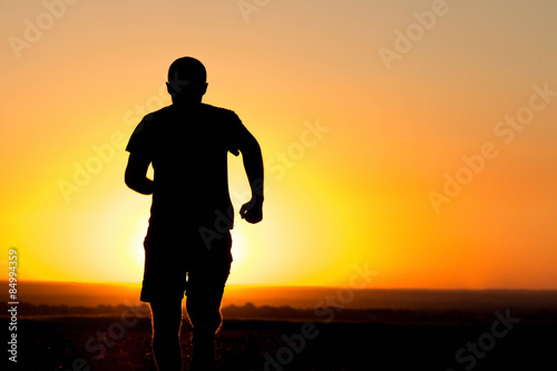 Plakat jogging ziemią stopa wzruszający