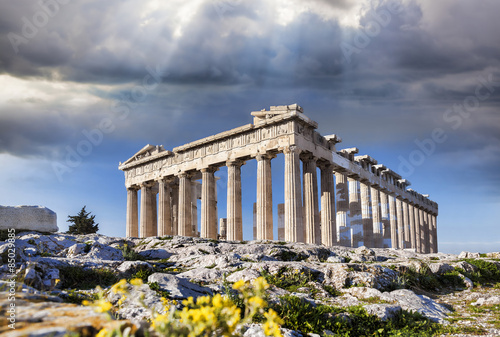 Plakat architektura grecja niebo grecki