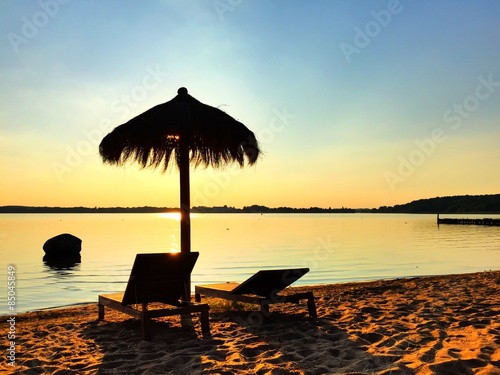 Obraz na płótnie plaża niebo słońce woda