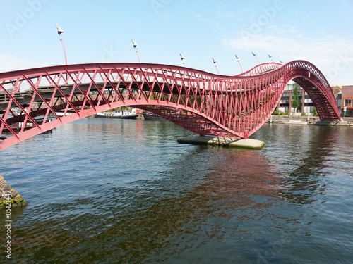 Naklejka woda most słońce lato amsterdam