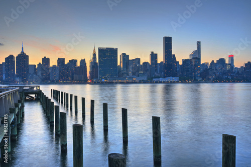 Plakat śródmieście nowy jork most brooklyn