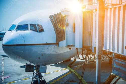 Naklejka słońce airliner samolot samolot odrzutowy silnik