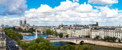 Fotoroleta panoramiczny francja ludzie widok notre-dame