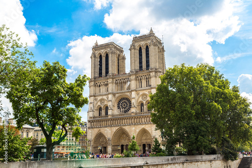 Fotoroleta notre-dame architektura francja katedra niebo