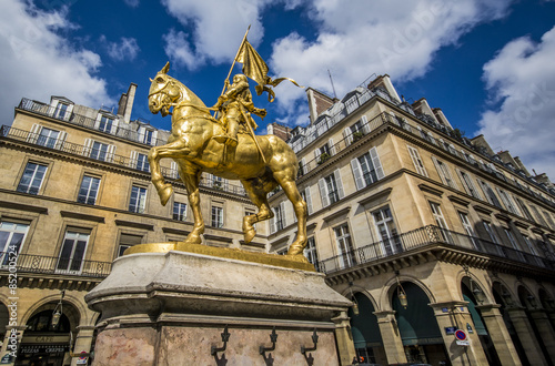Naklejka francja łuk statua złoto paris