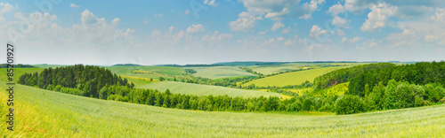 Plakat wieś panorama niebo