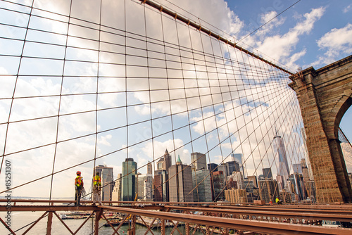 Naklejka ameryka ameryka północna błękitne niebo brooklyn