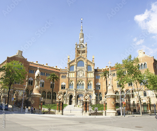 Naklejka biust statua ornament barcelona architektura
