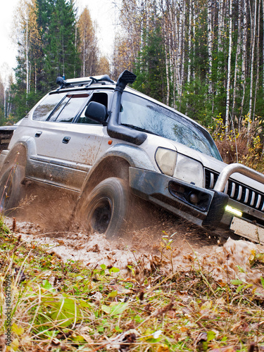 Naklejka offroad droga zabawa drzewa