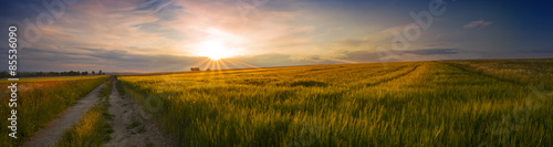 Naklejka panorama droga natura wiejski