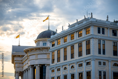 Plakat miejski miasto widok śródmieście