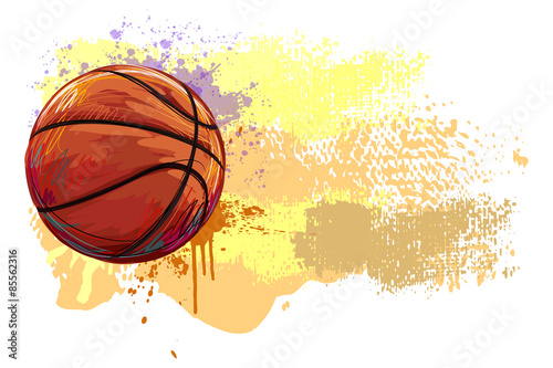 Naklejka piękny piłka kompozycja koszykówka sztuka