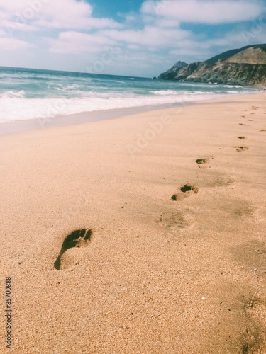 Plakat kalifornia plaża allein oceanu samotność