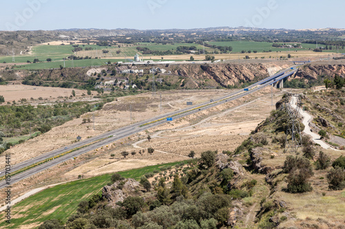 Naklejka autostrada widok transport hiszpania