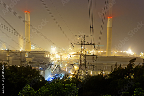 Fotoroleta Power station at night