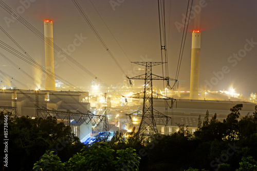 Plakat Power station at night