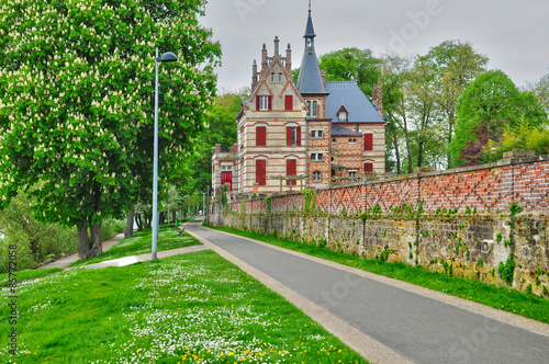 Naklejka zamek architektura francja tourismus cegła