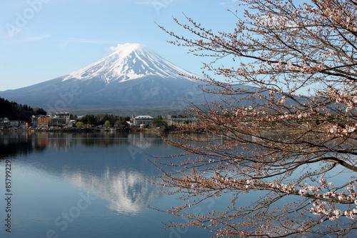 Naklejka góra woda japonia