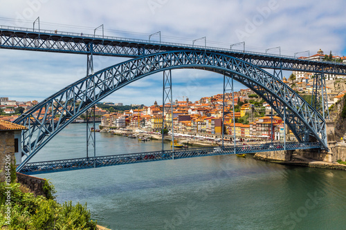 Plakat europa niebo miejski stary portugalia